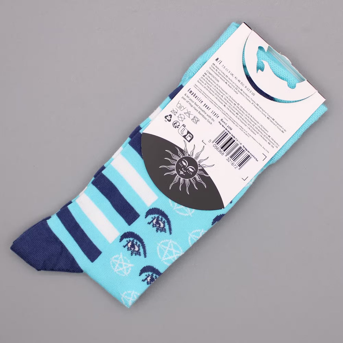 Calcetines Largos Hop Hare Pentagrama y Ojo Con Lata (41-46)