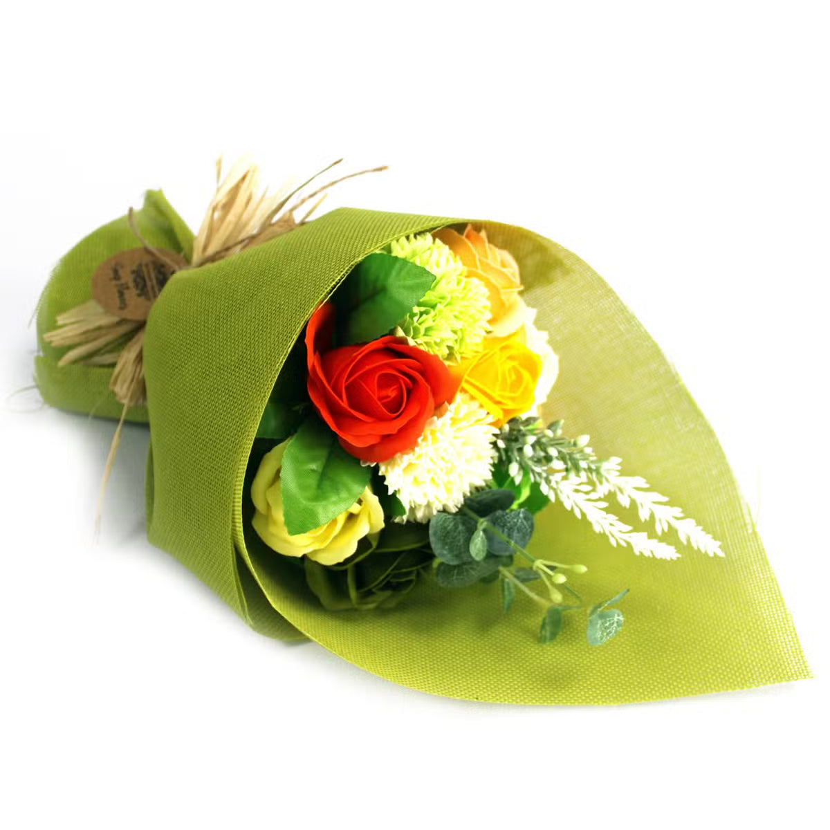 Ramo Flores de Jabón en Color Verde y Amarillo