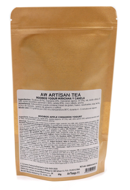 Té Artisan Four Kingdoms de Rooibos, Yogurt, Manzana y Canela (50g)