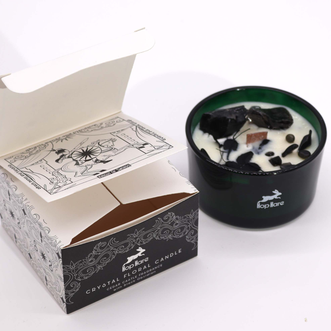 Vela Floral de Hop Hare Cristal Mágico con Fragancia Cedro de Castillo