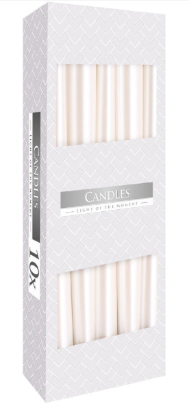 Caja de Velas Cónicas Perla (Pack 10 Unids)