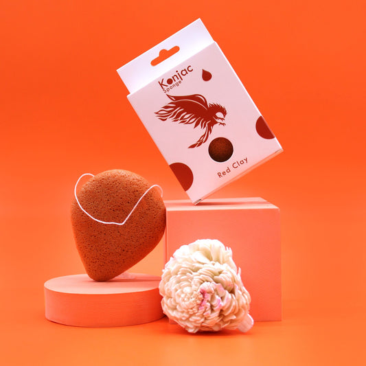 Esponja Facial Konjac - Arcilla Roja - Rejuvenecedor