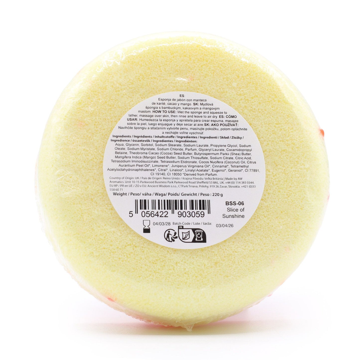 Esponja con Jabón 2 en 1 Exfoliante de Mantequilla – Slice of Sunshine