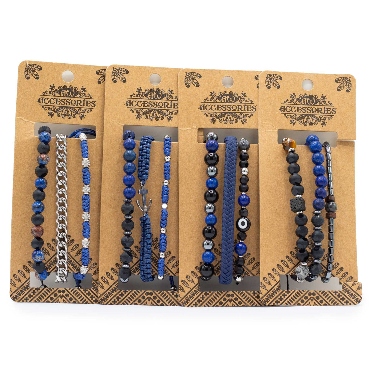 Set de Pulseras para Hombre - Azules