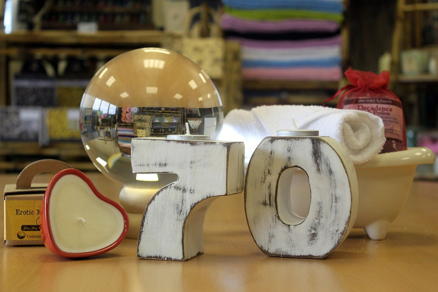 Vela con Número "7" de Cumpleaños Hecho en Madera