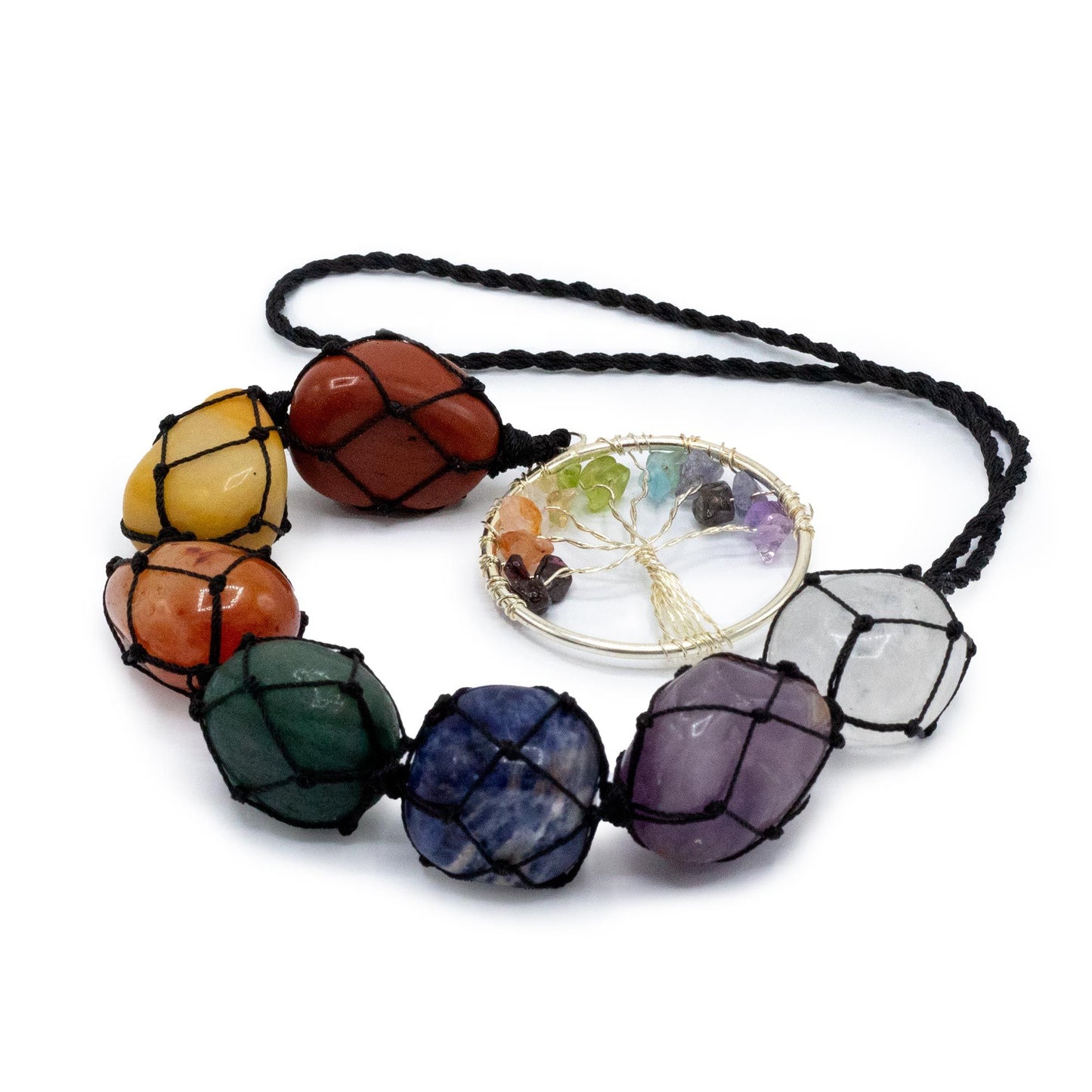 Colgante de Piedra con Chakras con Árbol de la Vida
