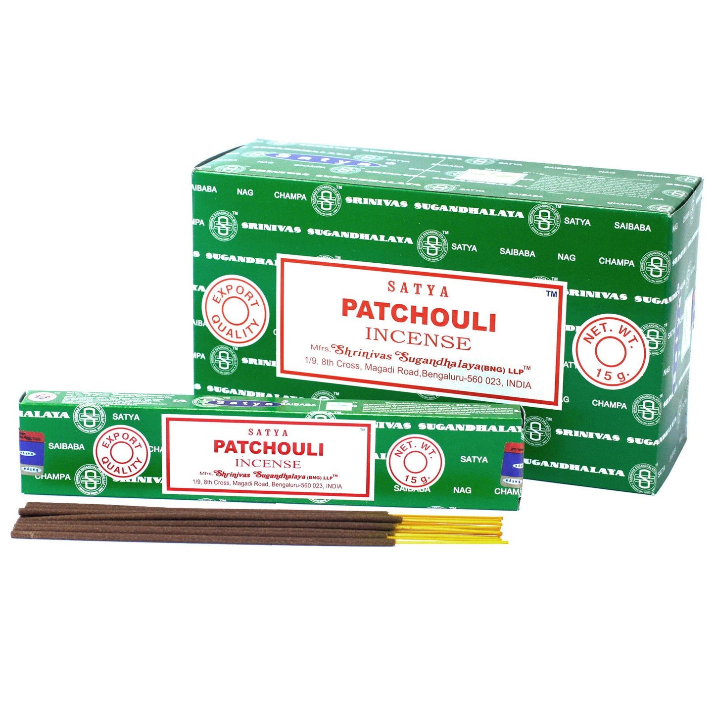 Varillas de Incienso Satya Patchouli (15g)