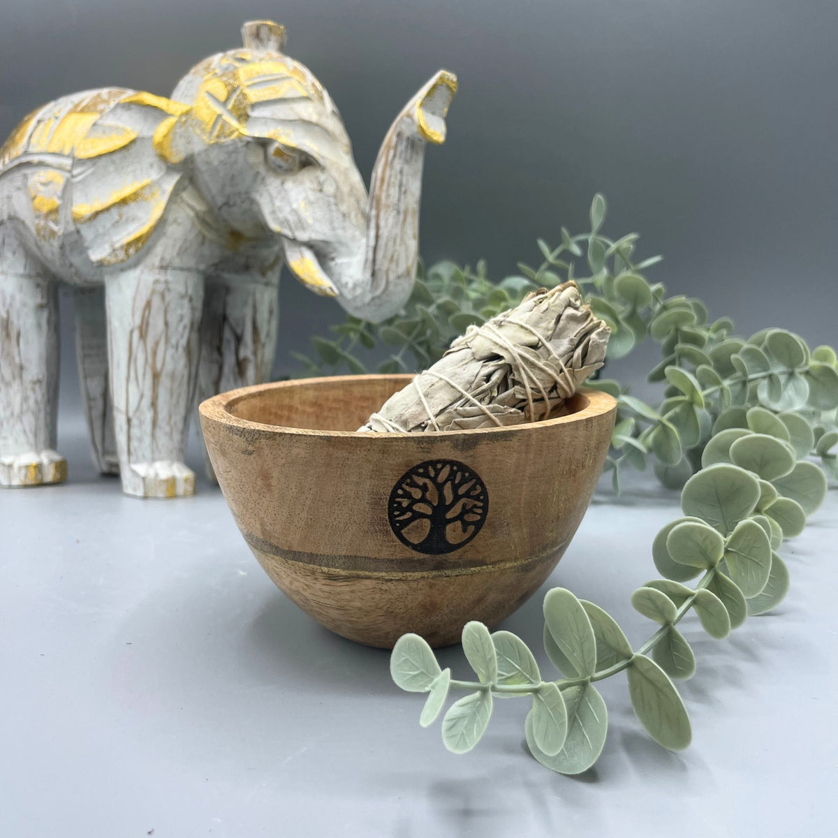 Cuenco de Madera para Ofrendas y Rituales - Árbol de la Vida - 11 × 7 cm