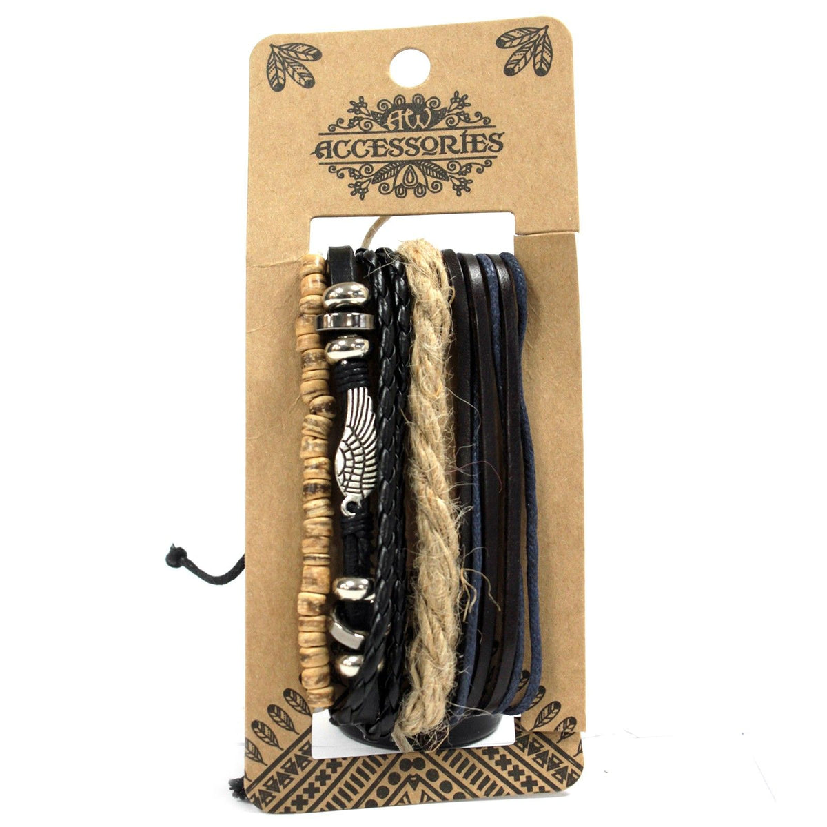 Set de Pulseras de Hombre - Metal y Cuero (diseño aleatorio)