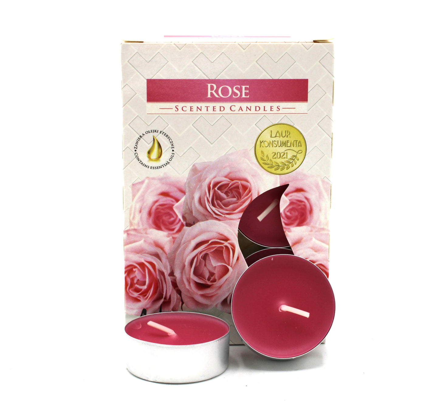 Caja de 6 Velas de Té Perfumadas Rosa