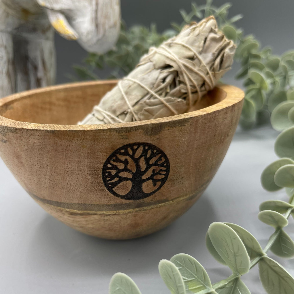 Cuenco de Madera para Ofrendas y Rituales - Árbol de la Vida - 11 × 7 cm