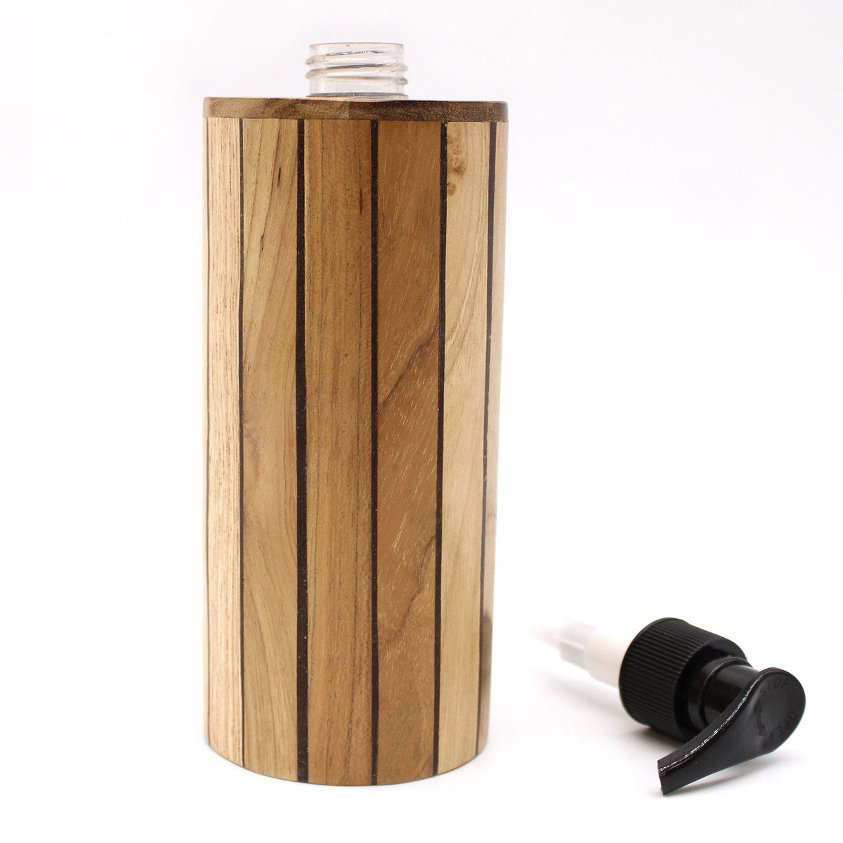Dispensador de Jabón de Madera de Teca Natural - Redondo