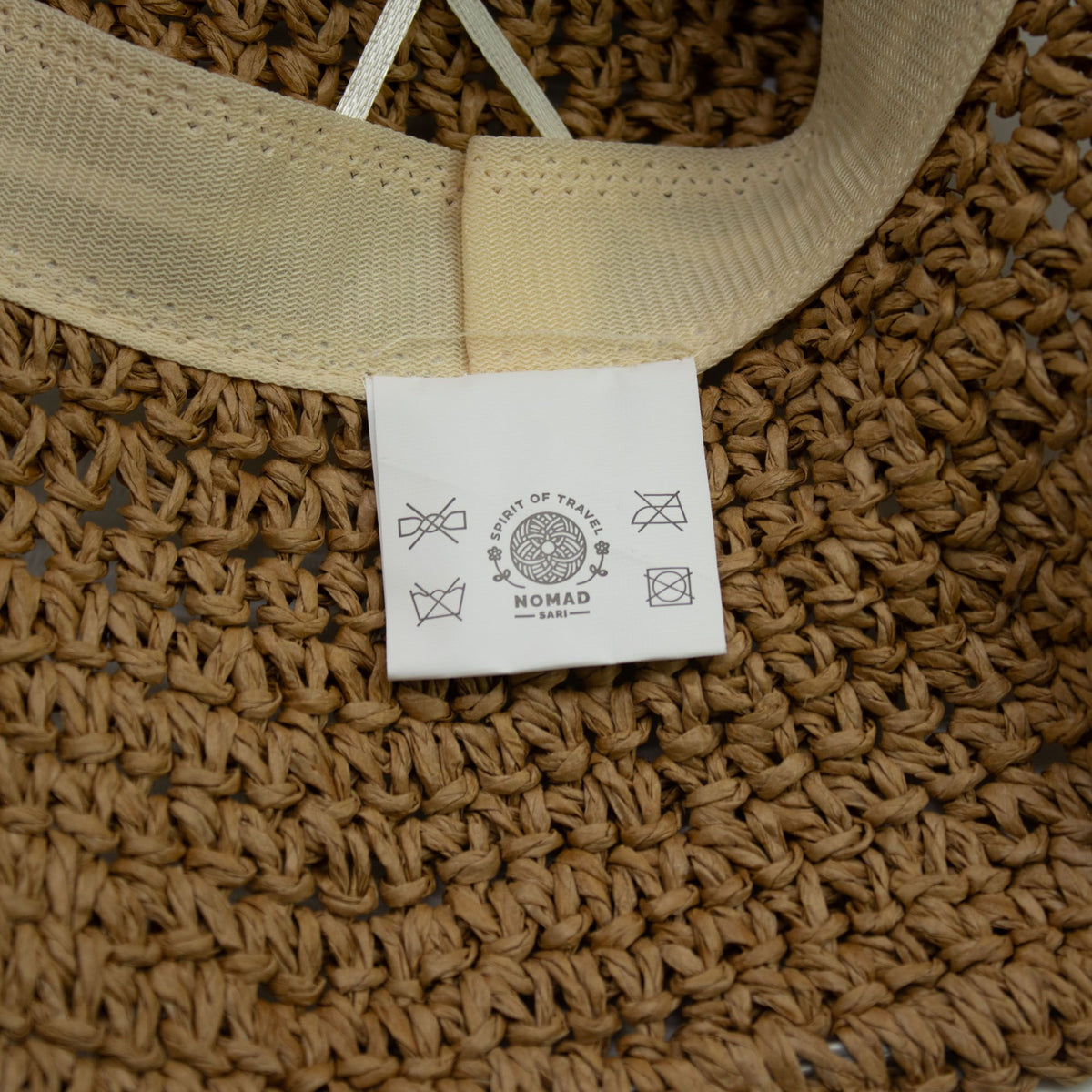 Nomad Sari Sombrero de Paja con Ala Flexible para Sol - Café y Daiseys