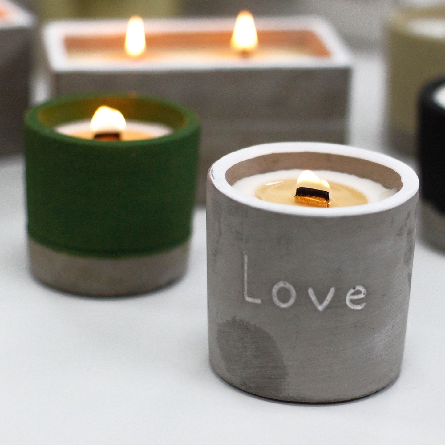 Vela mediana con Mecha de Madera Love