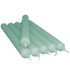 Velas a Granel con Fragancia a Talco para Bebés en Color Verde (Pack de 6 Unids)