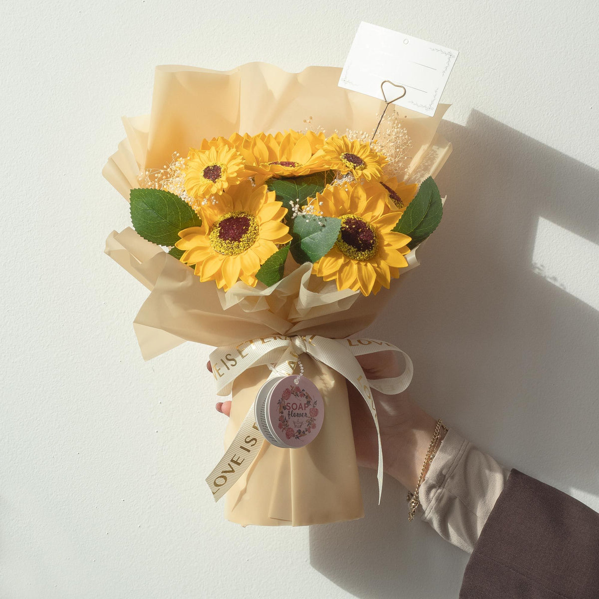 Ramo grande de girasoles - El amor es eterno - Tarjeta de regalo