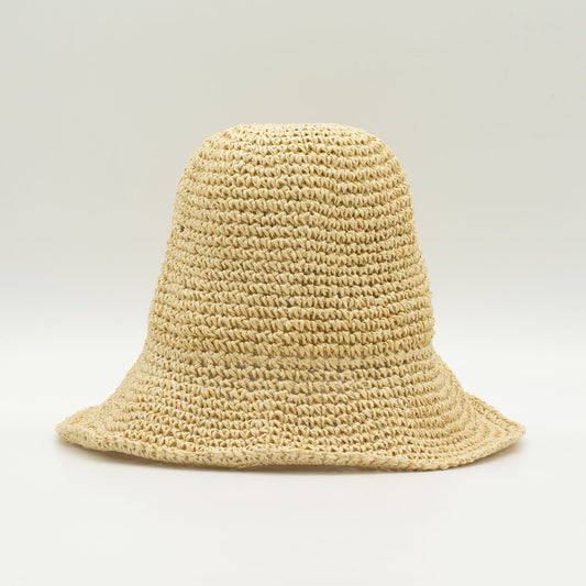 Sombrero de paja tipo floppy para el sol - beige natural