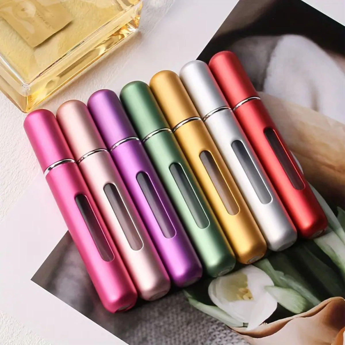 Frasco de Perfume de Bolsillo Recargable Spray 5 ml - Mate (colores aleatorios)