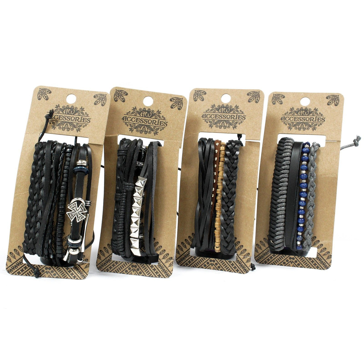 Set de Pulseras de Hombre - Negro (diseño aleatorio)