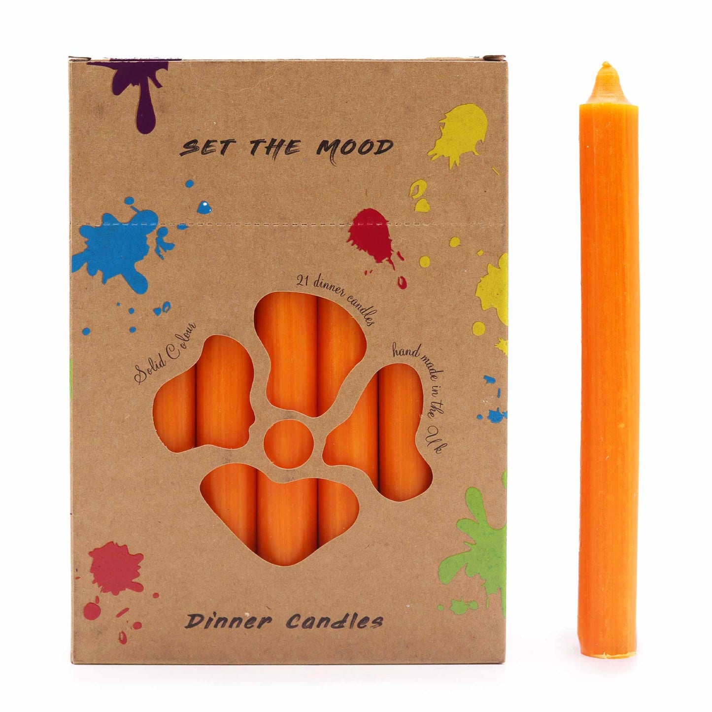 Caja de Velas para Mesa de Color Mango Rústico (Pack de 21 unids)