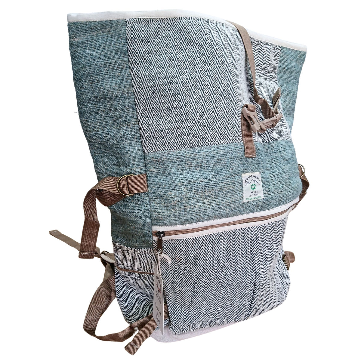 Mochila Enrollable de Trekking de Cáñamo - Salvia