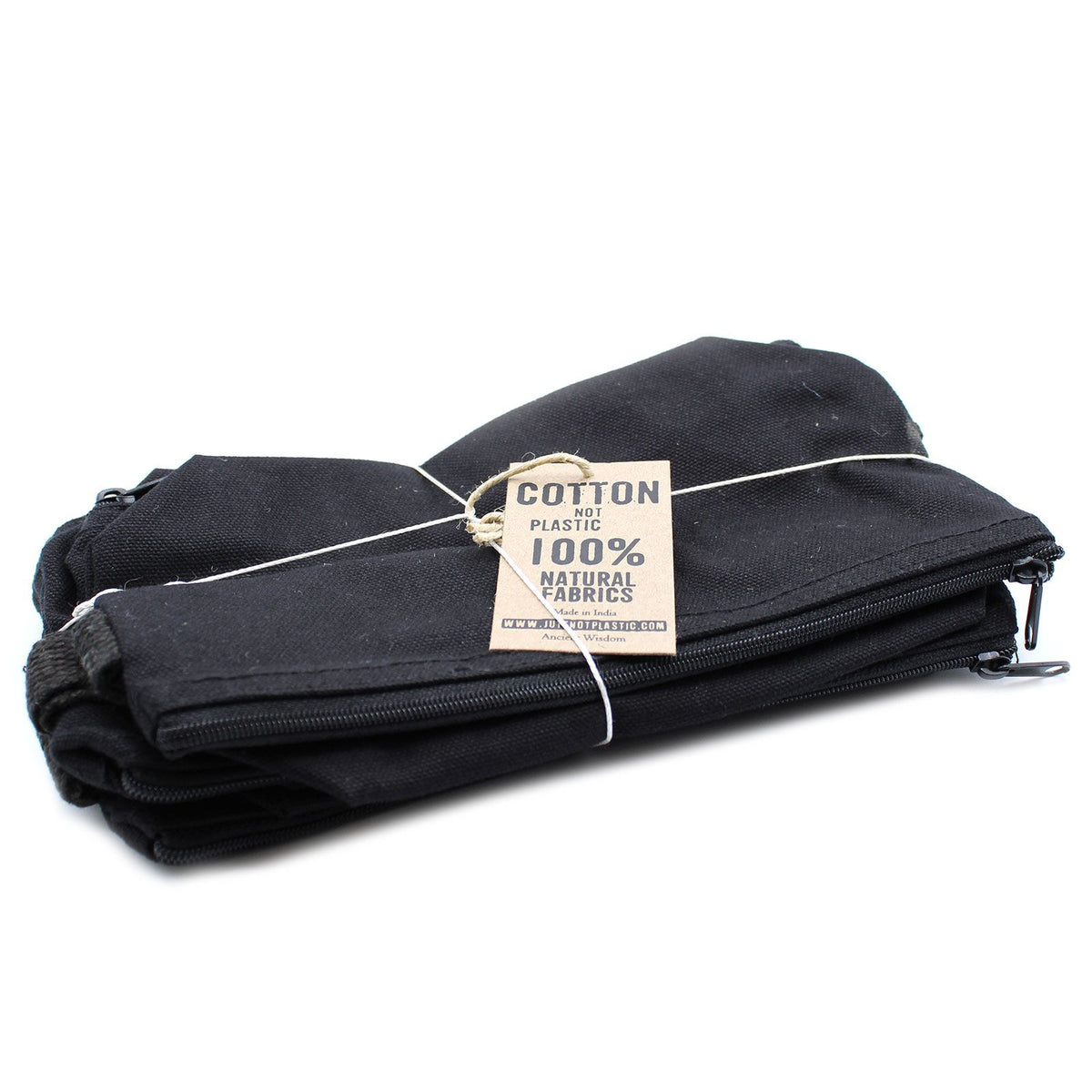 Neceser de Algodón Negro 10 oz - con Asa de Mano