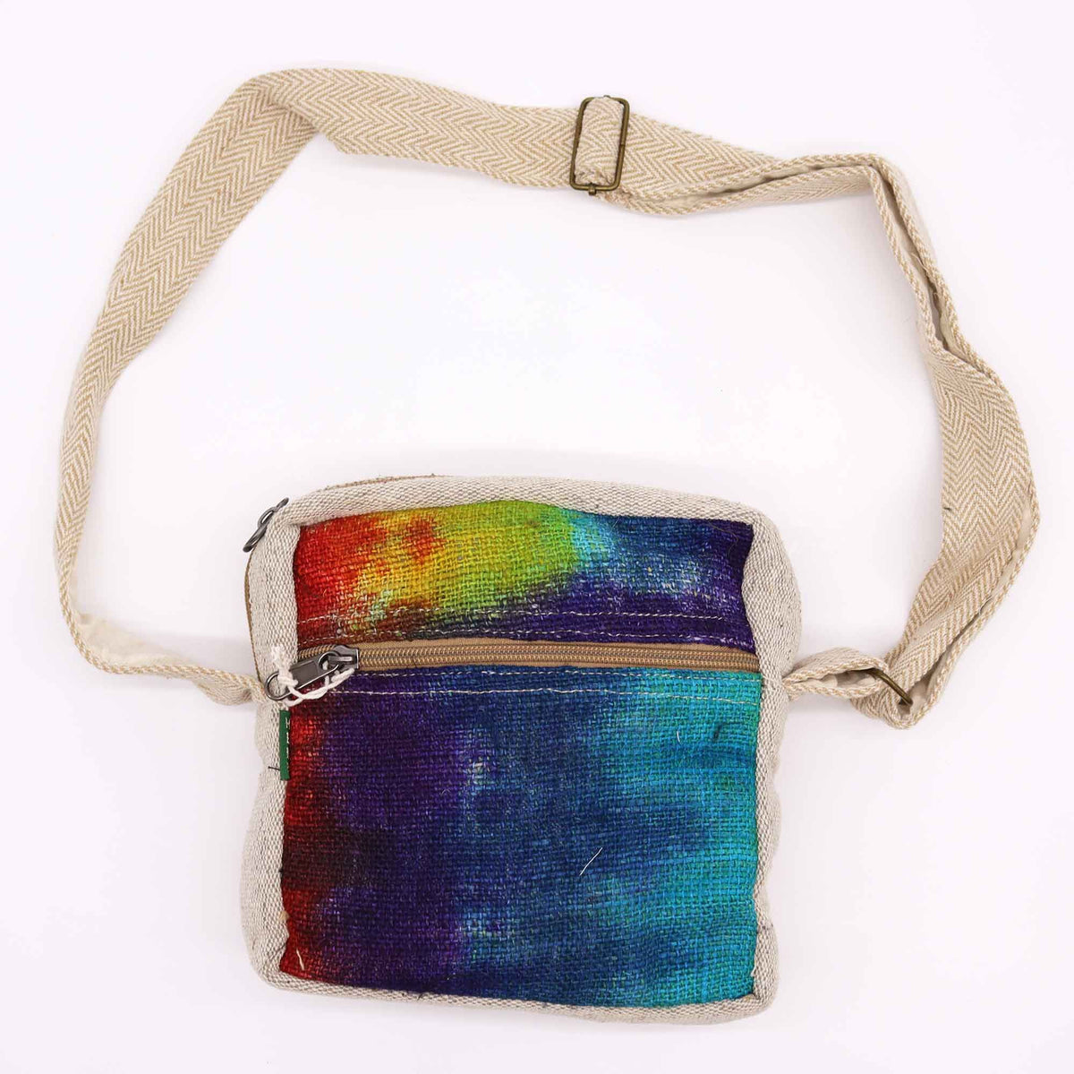 Bolso Bandolera de Cáñamo Teñido - 1 Cremallera