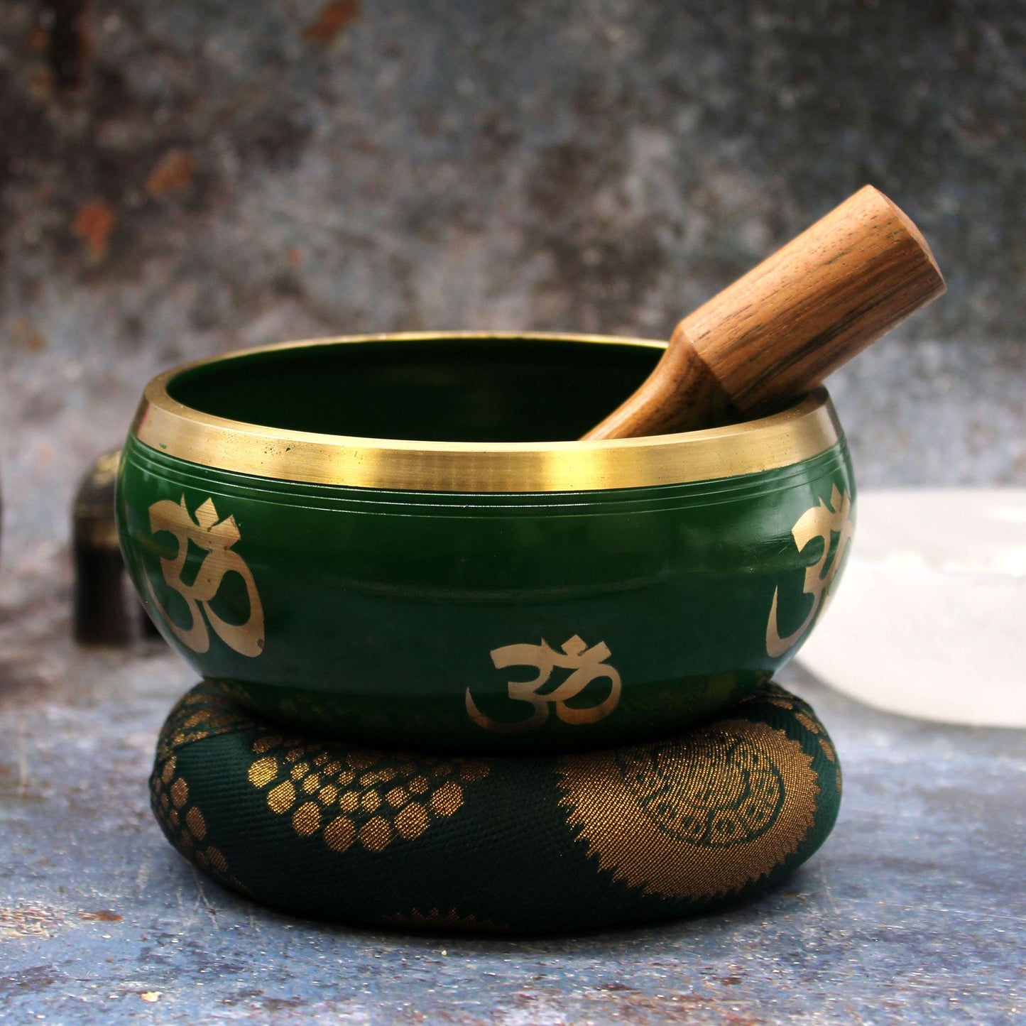 Cuenco Tibetano Verde Grande Árbol de La Vida (14cm)