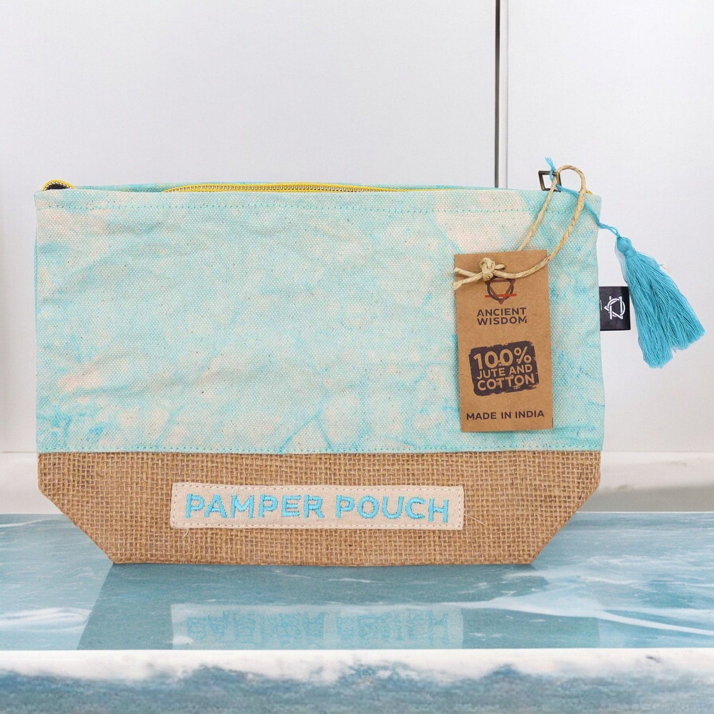 Bolsa de Cuidado Personal Lavado a Piedra Color Turquesa