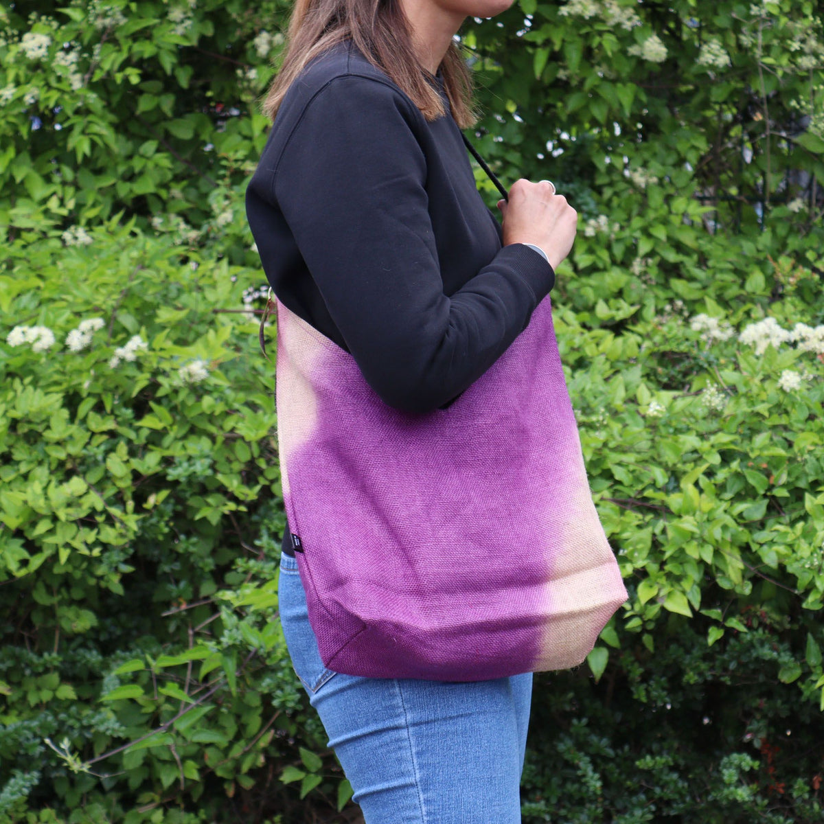 Bolso de Hombro de Tejido Suave - Fucsia Antiguo