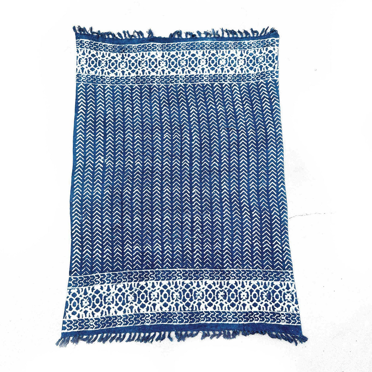 Manta Índigo Hecha a Mano - 170 × 120 cm - Flechas Seedha