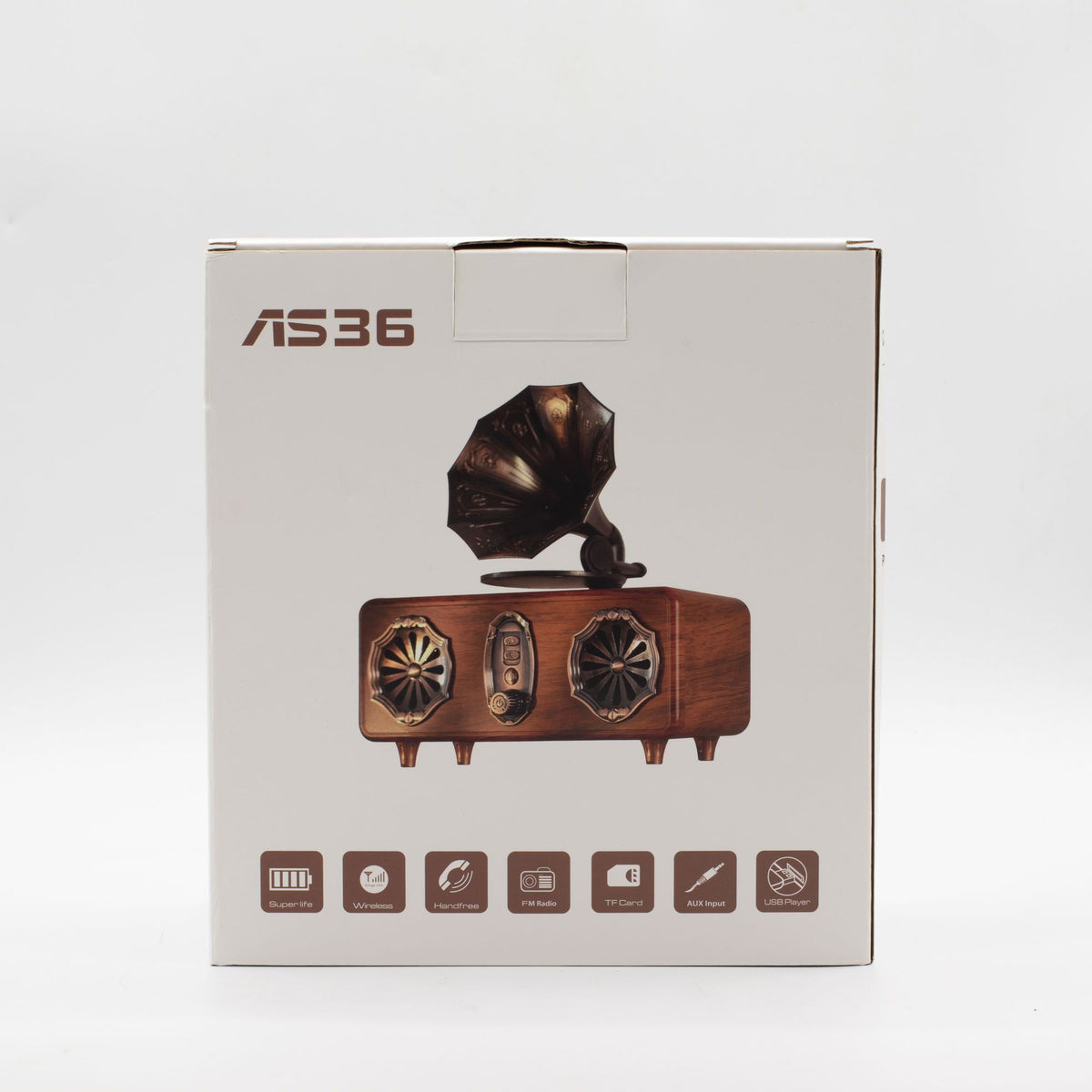 Altavoz de gramófono doble mini retro - Bluetooth - 5,4 vatios x 2
