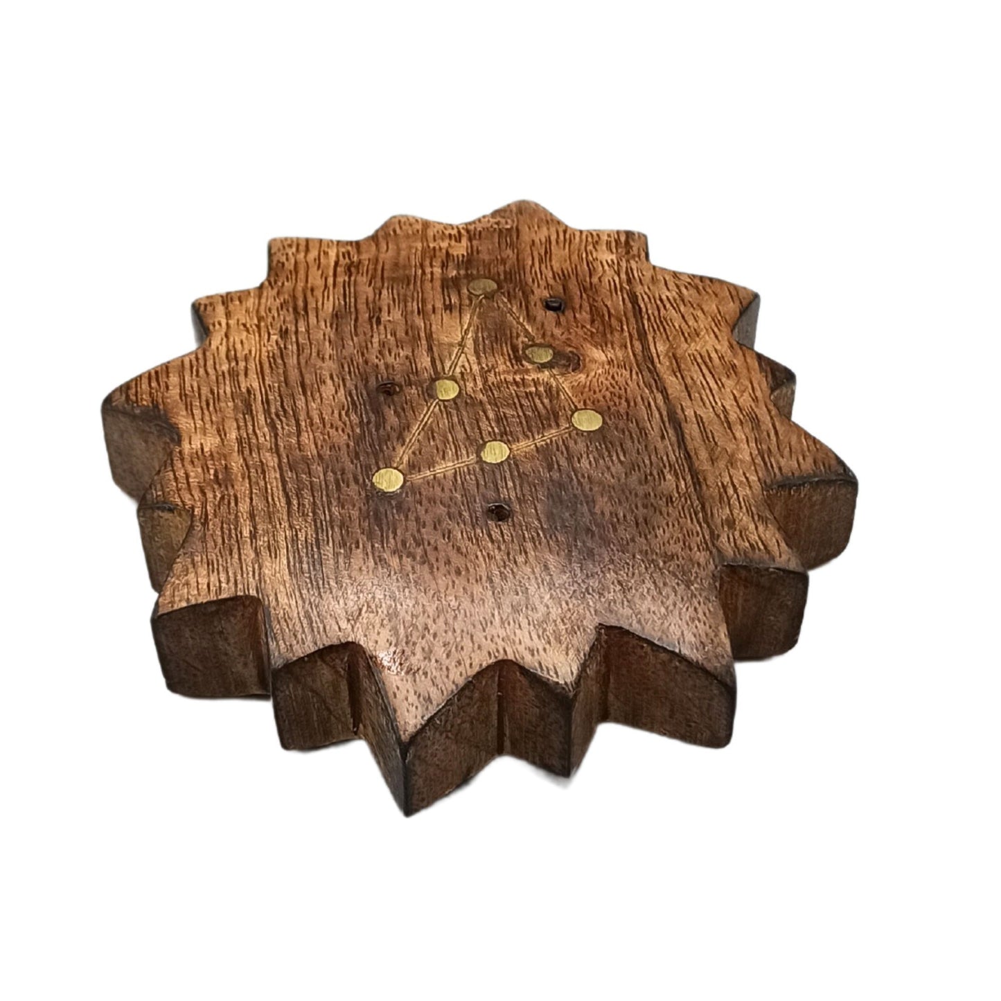 Quemador de iIncienso con Signos del Zodíaco de Latón Grabado Forma de Sol