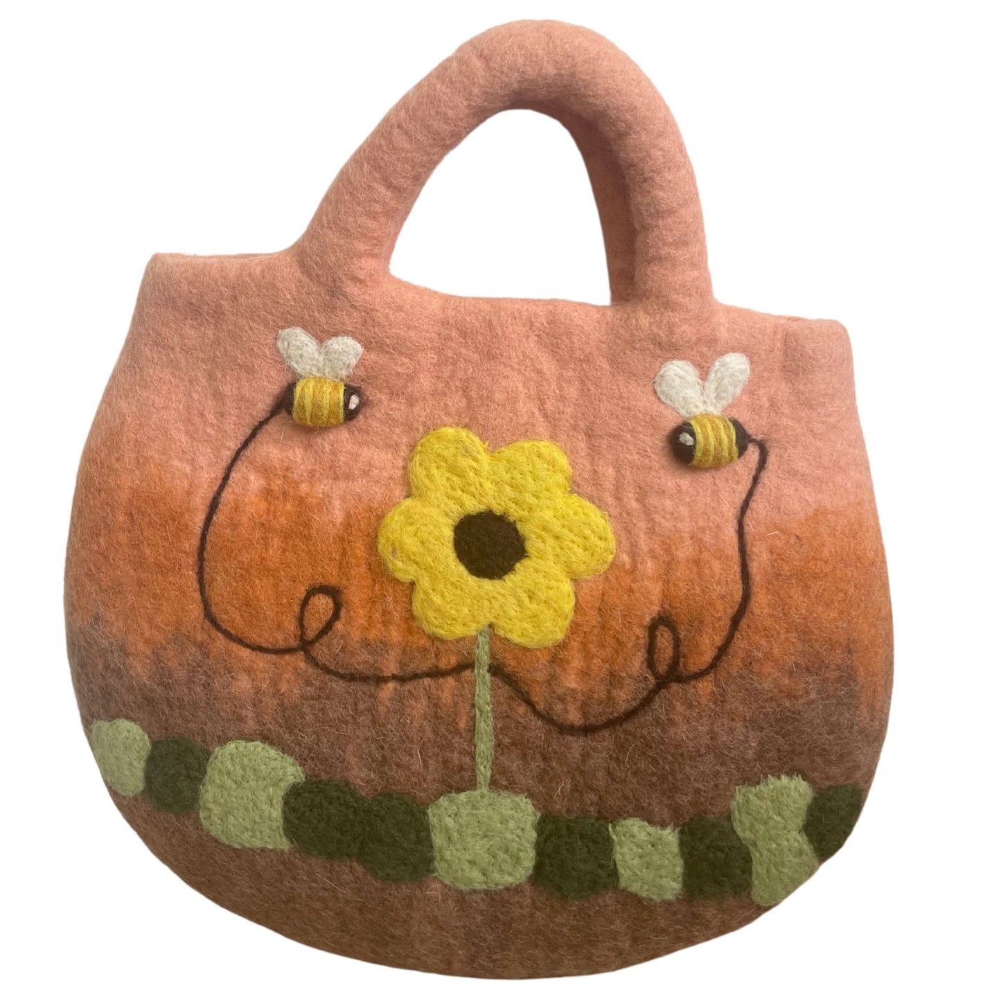 Bolso de Fieltro con Girasol y Abejas (35x27cm)