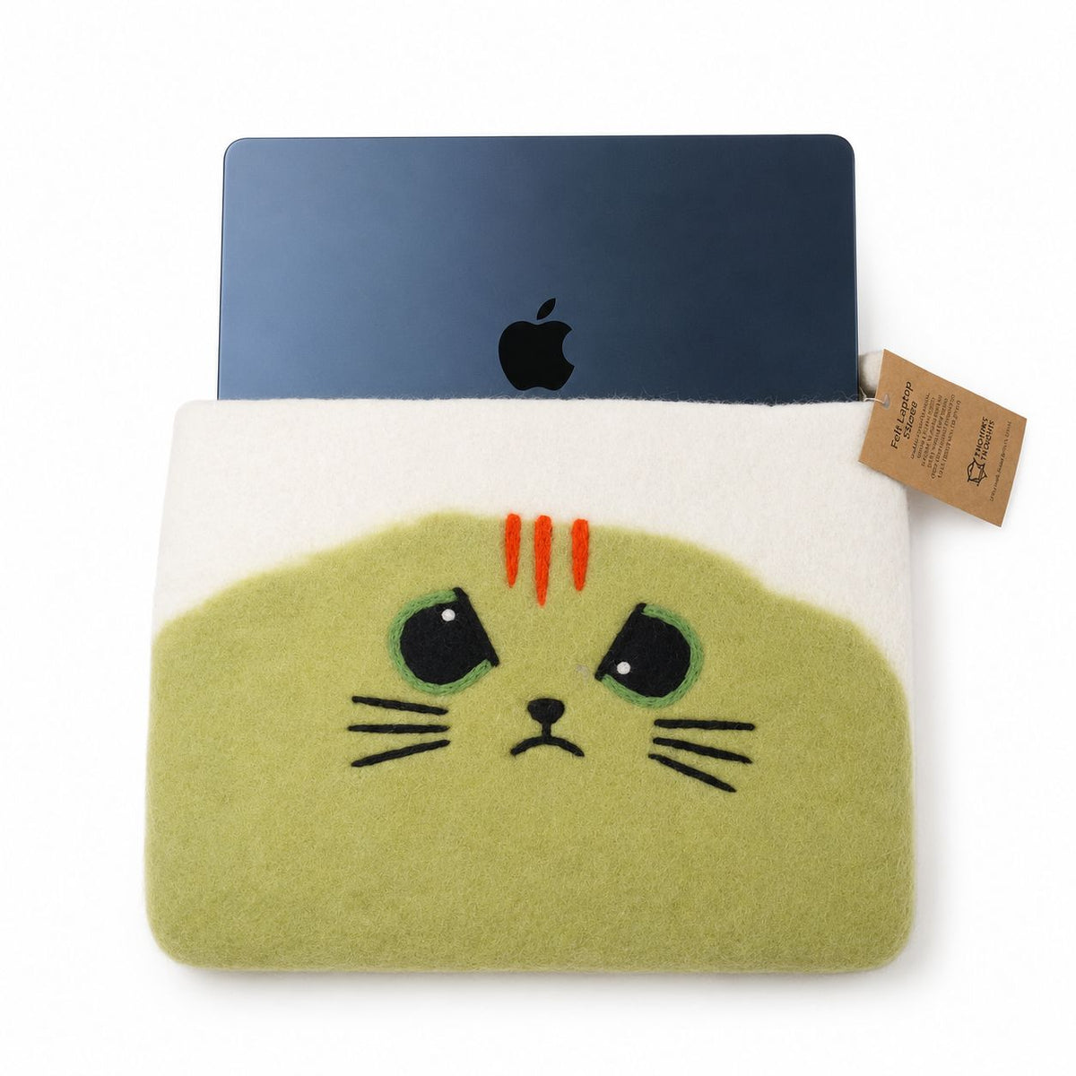 Funda de fieltro para portátil (de hasta 14 pulgadas) - Gato Gruñón