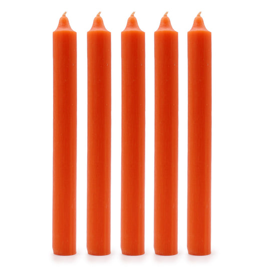 Velas a Granel color Naranja Rústico (Pack de 10 Unids)