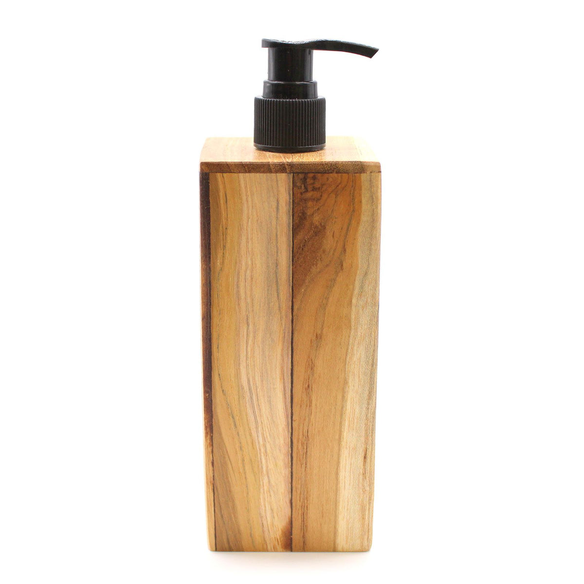 Dispensador de Jabón de Madera de Teca Natural - Cuadrado