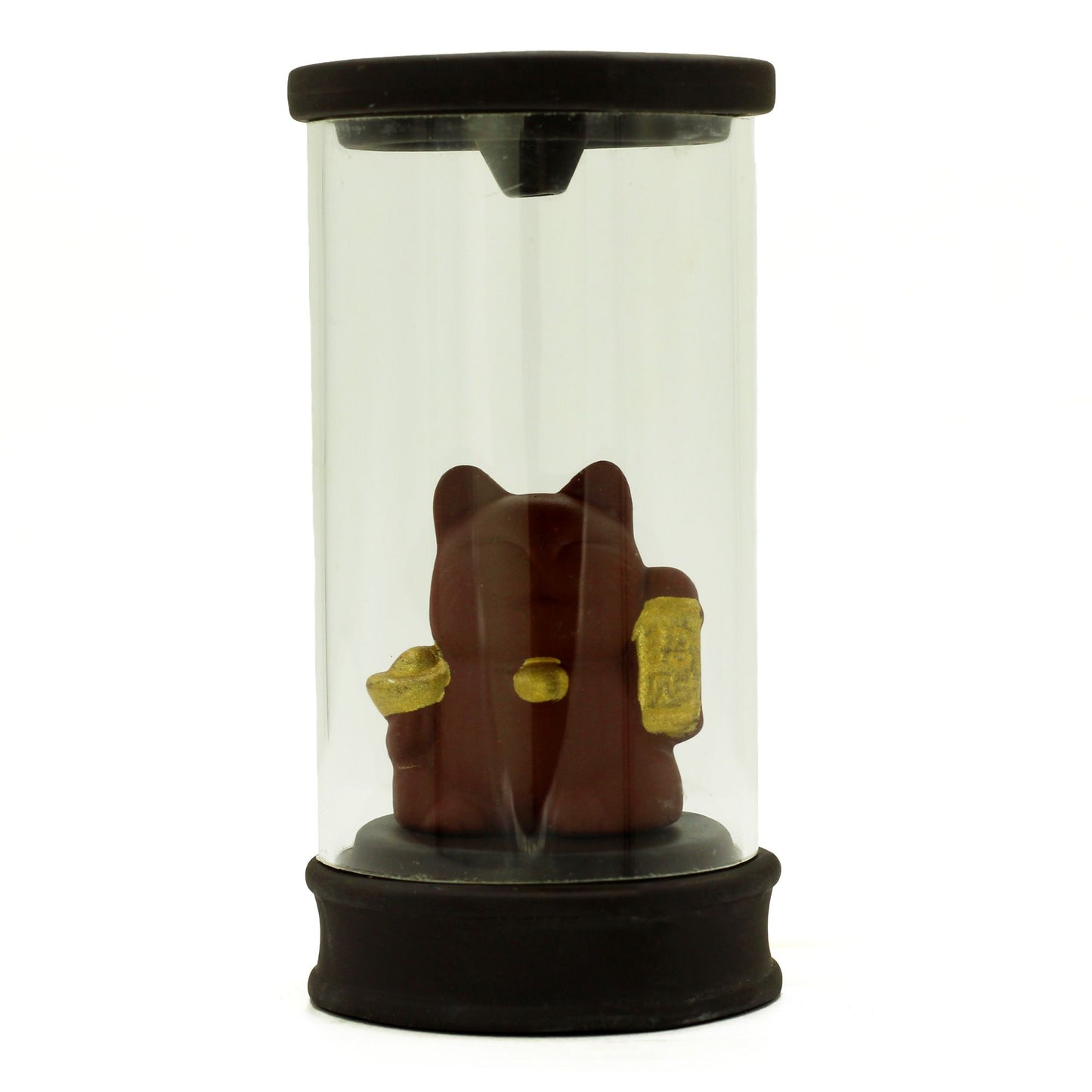 Quemador de Incienso de Flujo Inverso de Cristal con Gato del Dinero