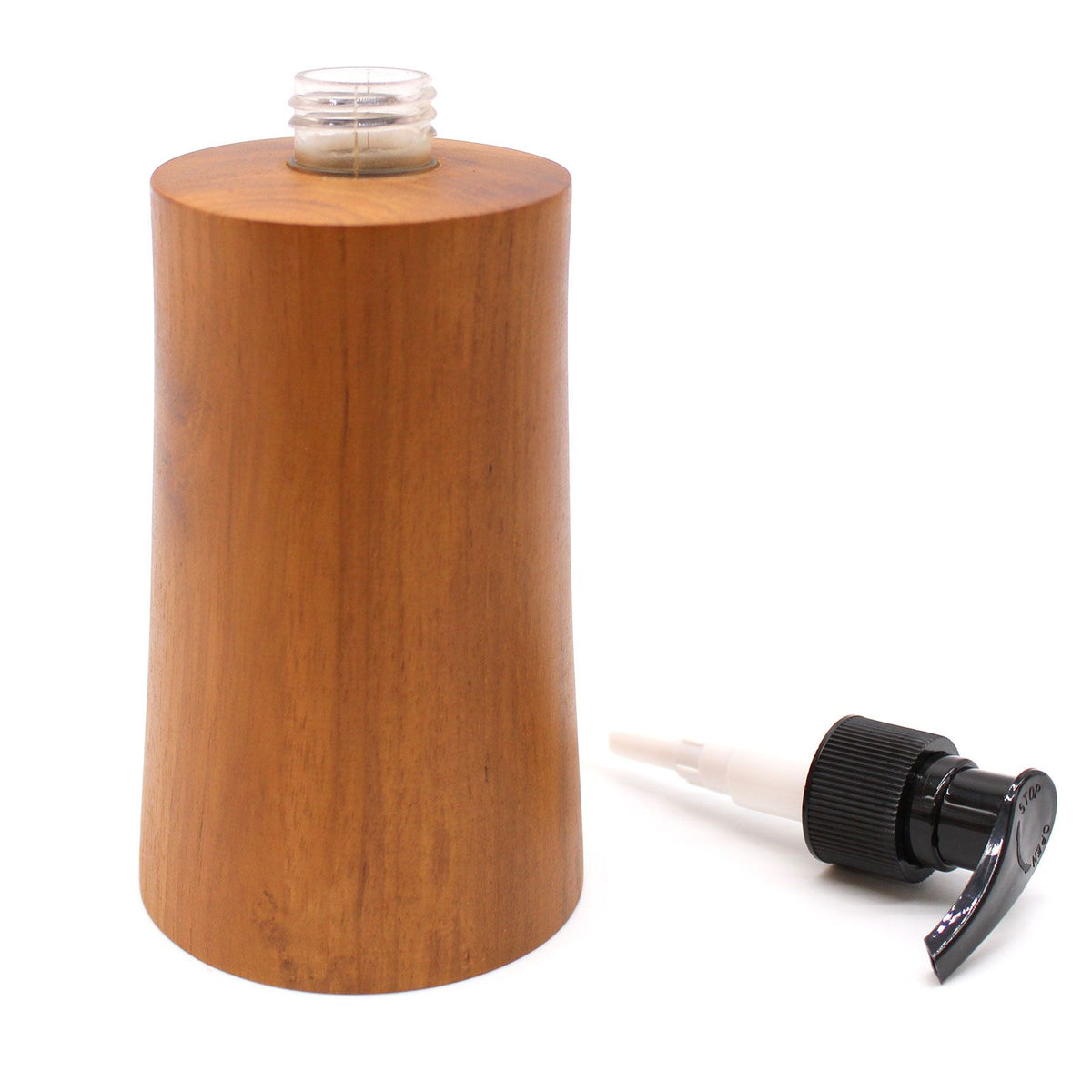 Dispensador de Jabón de Madera de Teca Natural - Cónico