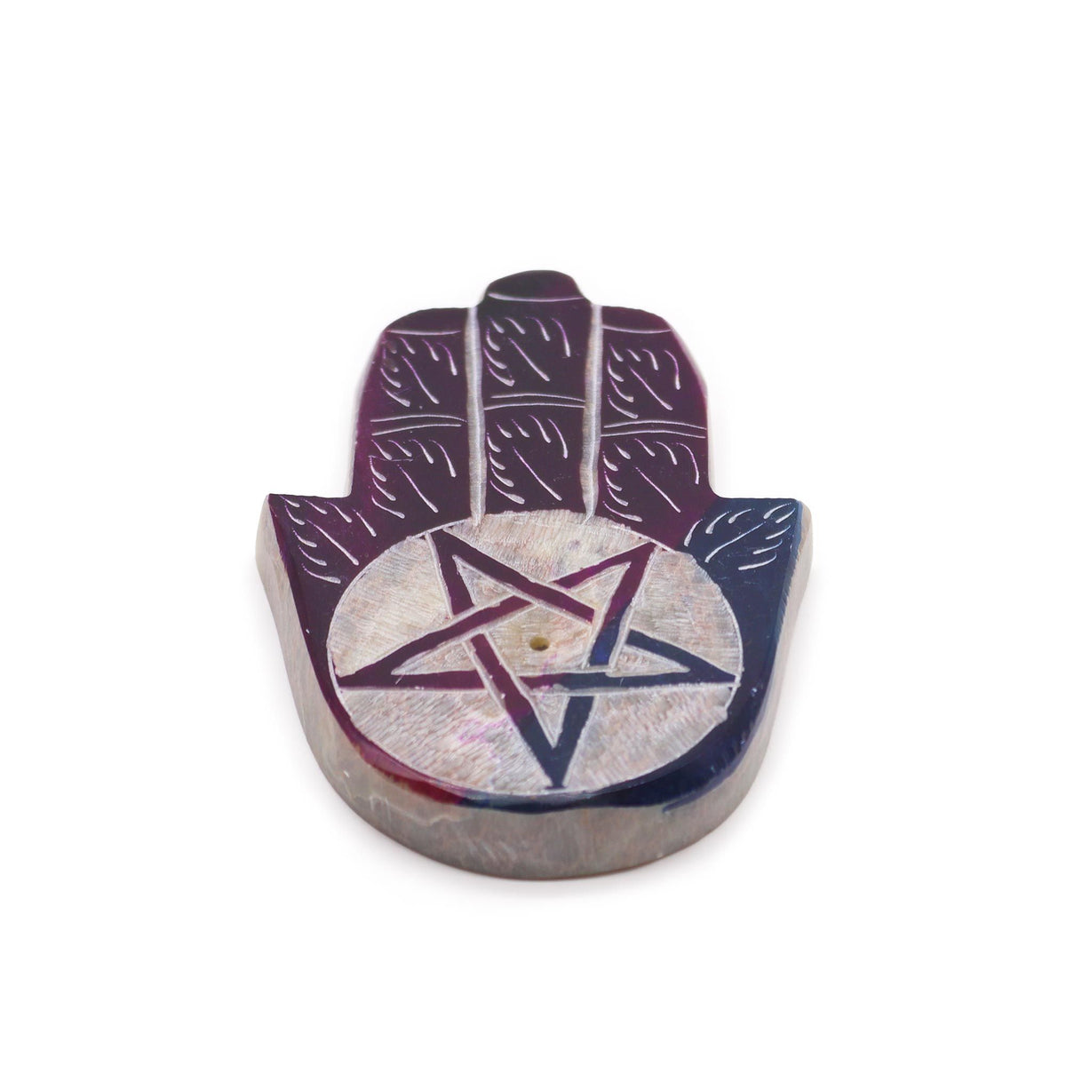 Porta Incienso Hamsa de Esteatita Pentágono (9x6cm)
