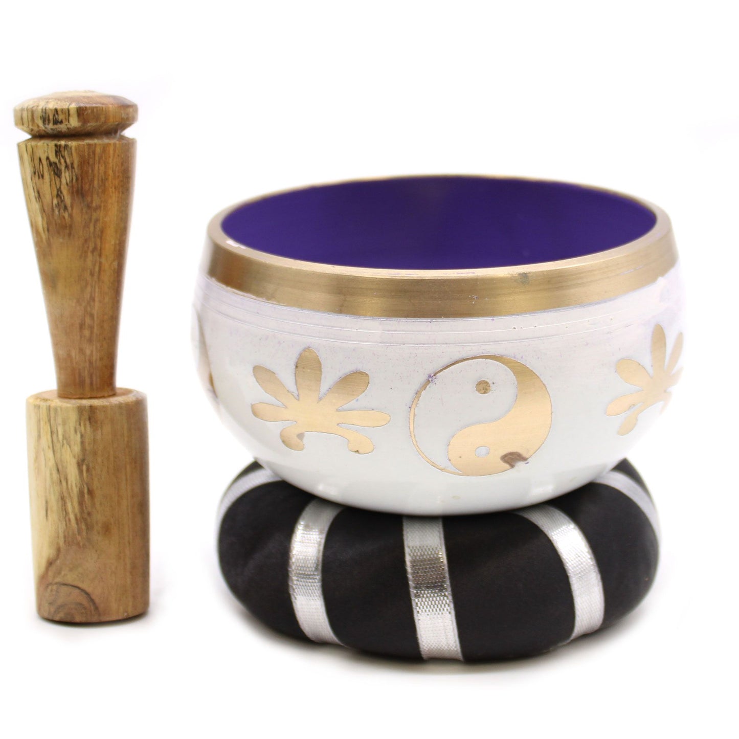 Cuenco Tibetano Blanco/Morado Yin & Yang (10,7cm)