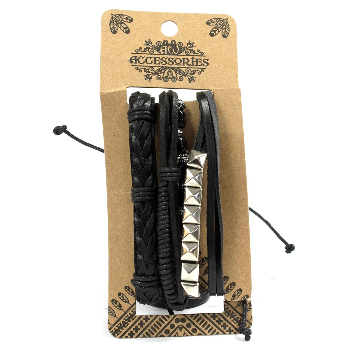 Set de Pulseras de Hombre - Negro (diseño aleatorio)