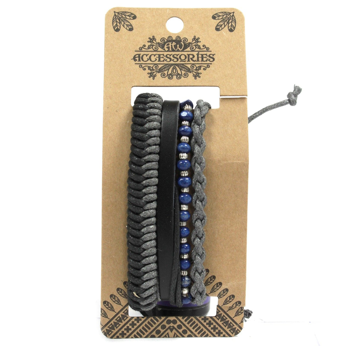 Set de Pulseras de Hombre - Negro (diseño aleatorio)