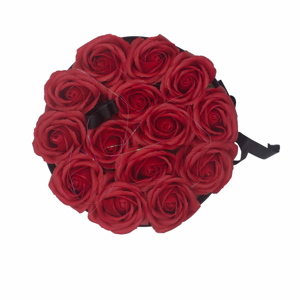 Caja de Regalo Flores de Jabón - 14 Rosas Rojas - Redonda
