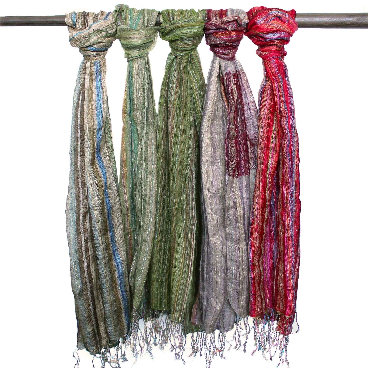 Bufanda Bohemia India de Color Verde (50x180cm)