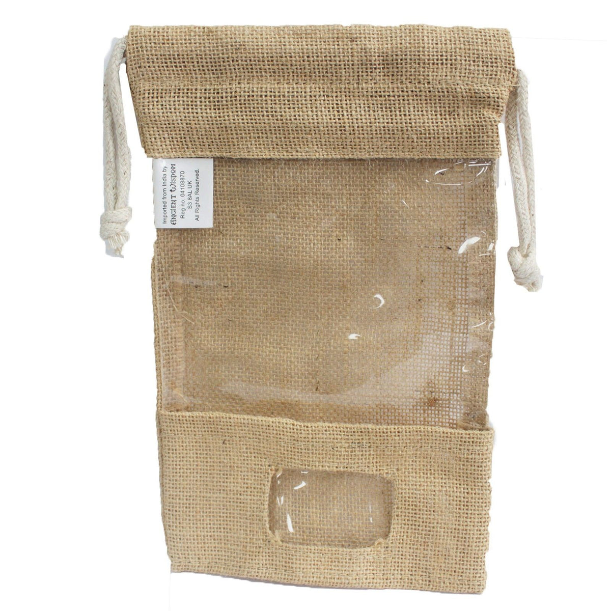Bolsa de Yute con Ventana y Bolsillo - 25 × 16 cm