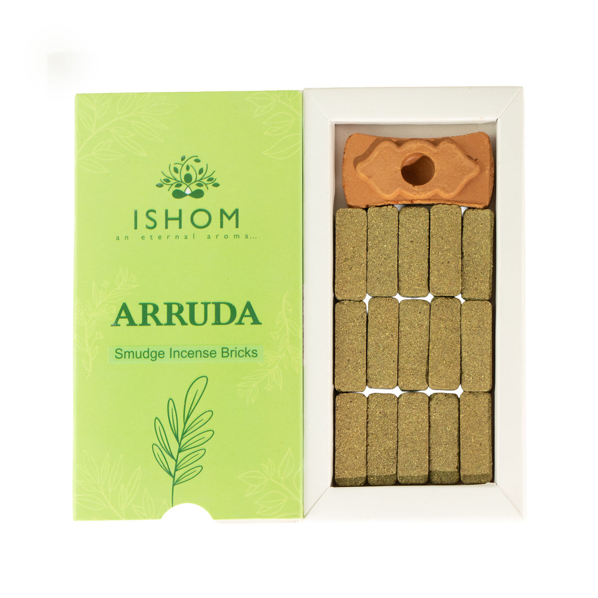 Incienso en bloques Natural de Ruda con Quemador – Pack de 15