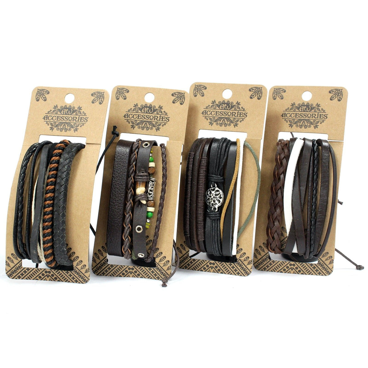 Set de Pulseras de Hombre - Tonos Oscuros (diseño aleatorio)
