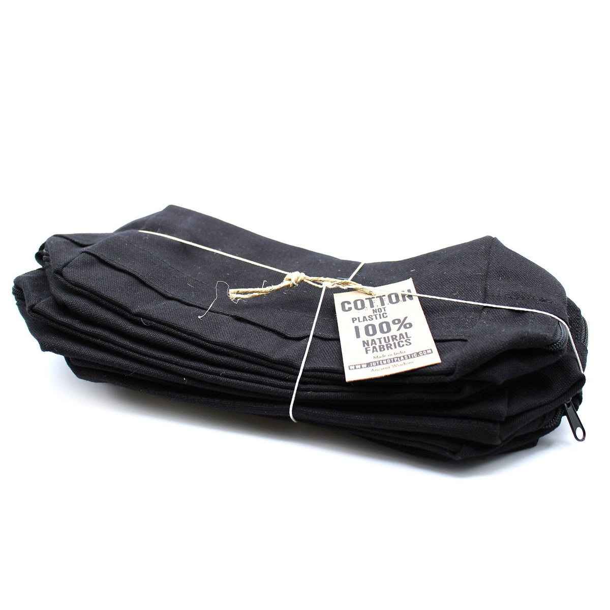 Neceser de Algodón Negro 10 oz - Cuadrado Clásico