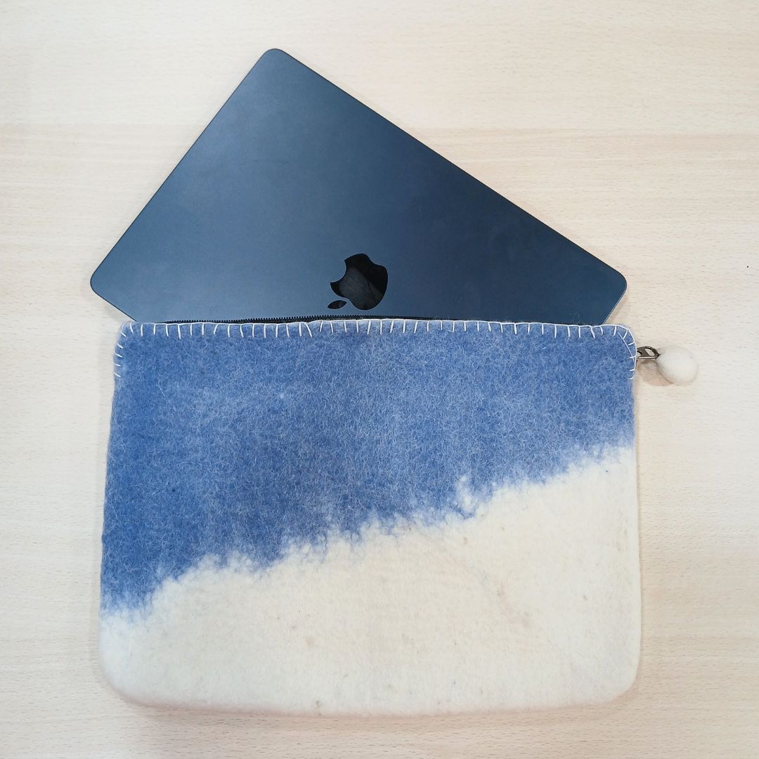 Funda de fieltro para portátil (hasta 14") - Horizonte Azul